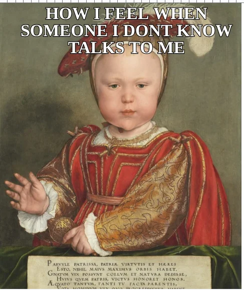 HOW I FEEL WHEN SOMEONE I DONT KNOW TALKS TO ME