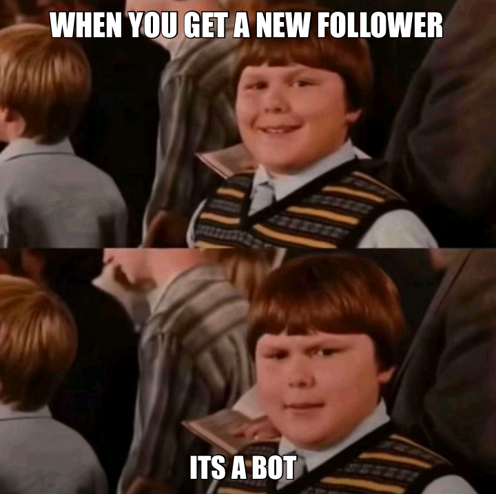 WHEN YOU GET A NEW FOLLOWER  — ITS A BOT
