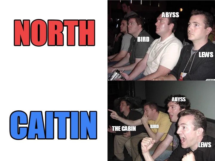 NORTH — CAITIN — LEWS — LEWS — ABYSS — ABYSS — BIRD — BIRD — THE CABIN