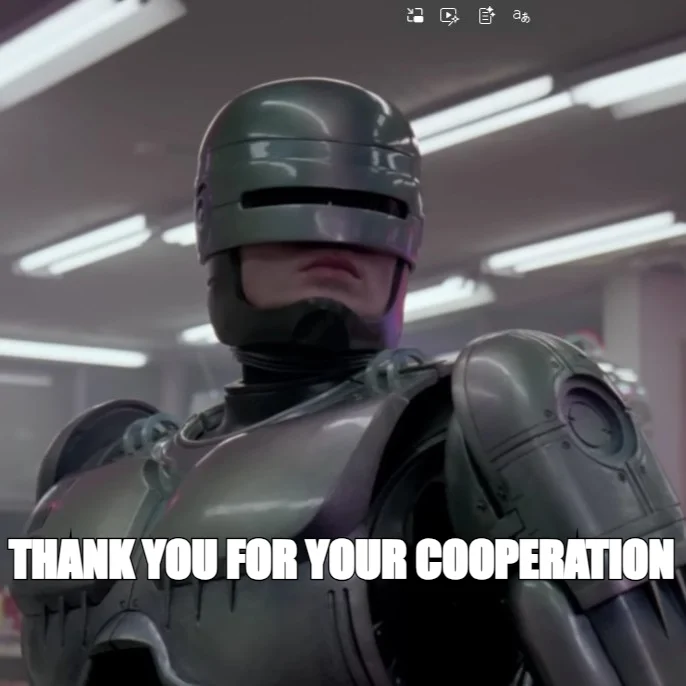 THANK YOU FOR YOUR COOPERATION