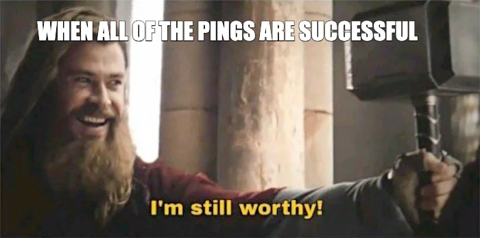 WHEN ALL OF THE PINGS ARE SUCCESSFUL
