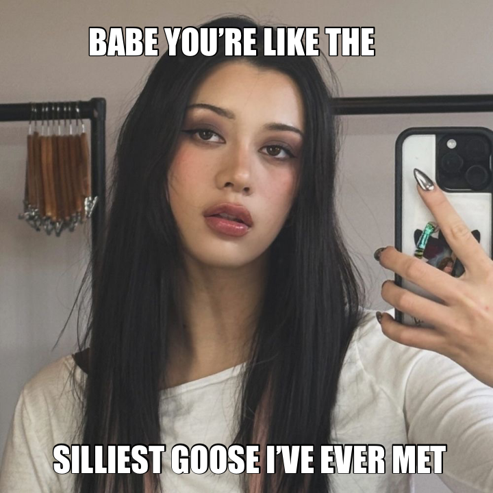BABE YOU’RE LIKE THE — SILLIEST GOOSE I’VE EVER MET