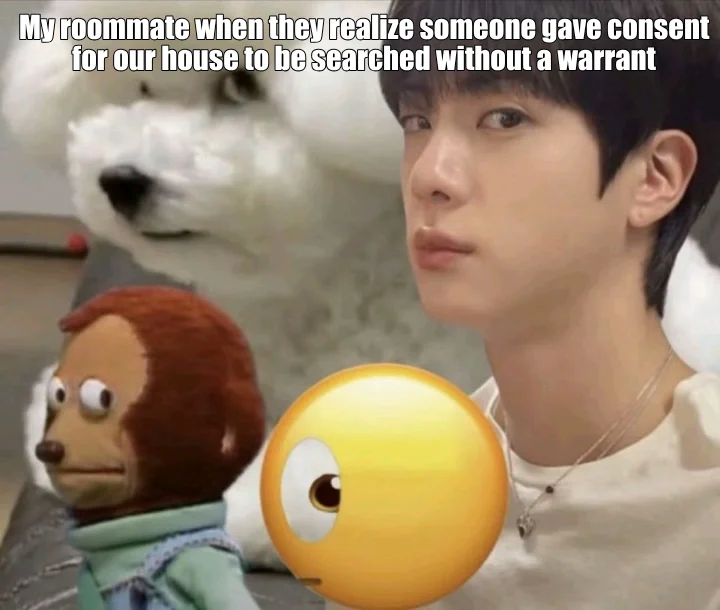 My roommate when they realize someone gave consent for our house to be searched without a warrant