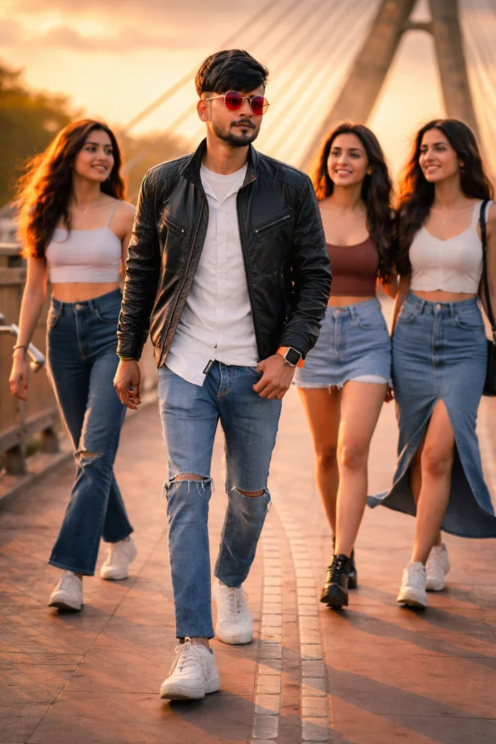 Fashionable stroll on Signature Bridge meme