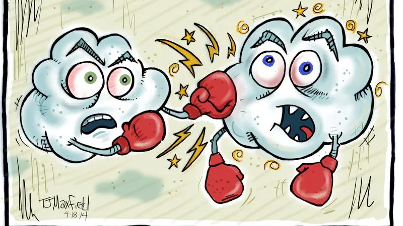…….LIKE THEY’RE IN A FIGHT - THUNDER IS CAUSED BY STORM CLOUDS CRASHING TOGETHER.